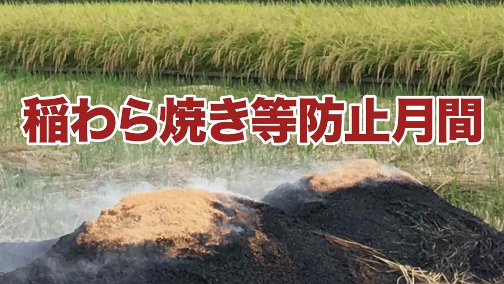 10月1日～11月10日は稲わら焼き等防止強化期間です